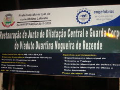 Viaduto no centro da cidade passa por obra de melhorias