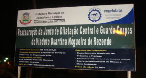 Viaduto no centro da cidade passa por obra de melhorias