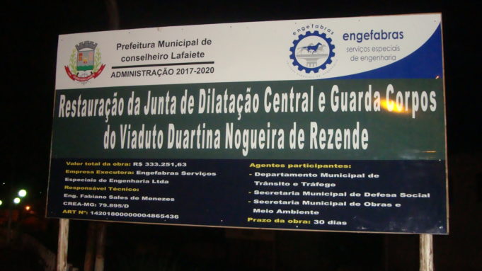 Viaduto no centro da cidade passa por obra de melhorias