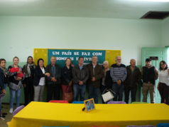 Momento cívico e entrega das obras na escola dos Almeidas