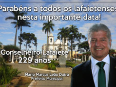 Prefeito Mário Marcus parabeniza Conselheiro Lafaiete em comemoração aos 229 anos
