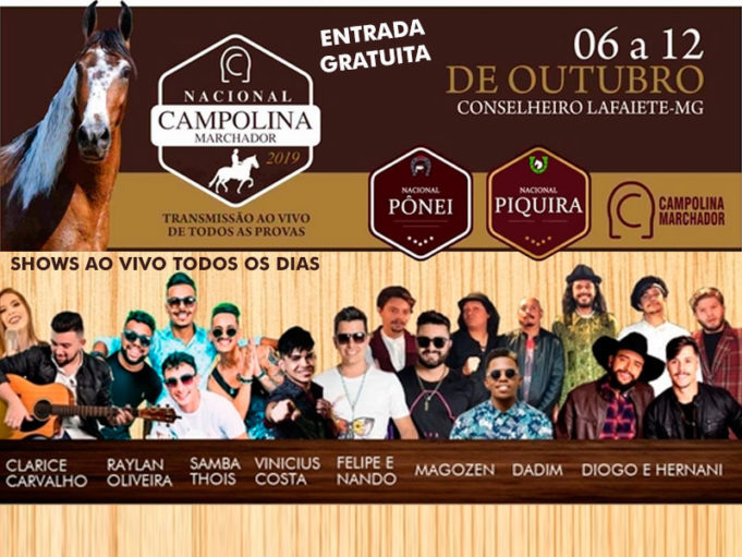 De portões abertos à população, Lafaiete recebe evento Nacional do Cavalo Campolina