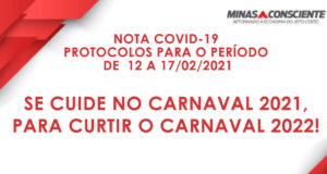 NOTA COVID-19 – PROTOCOLOS PARA O PERÍODO DE 12 A 17/02/2021