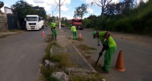 Serviço de capina e limpeza das vias é realizado diariamente em diversos bairros da cidade