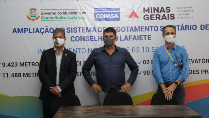 Lafaiete receberá investimentos de mais de 10 milhões da Copasa. A ordem de serviço foi assinada com a presença do Vice governador do Estado