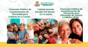 Atenção: Chamada Pública de Levantamento de Demanda para Creches e EJA e cadastramento para Pré-Escola
