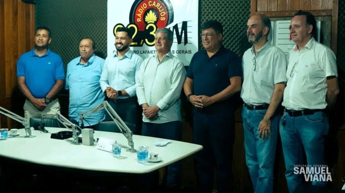 Prefeito de Lafaiete e demais autoridades recebem senador Carlos Viana e o deputado federal Samuel Viana