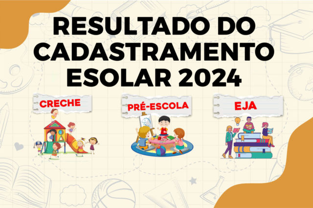 Resultado do cadastramento das Creches (0 a 3 anos), Pré-Escola e EJA