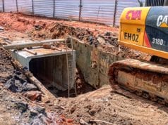 Avança a primeira etapa de construção da galeria de águas pluviais no centro de Lafaiete.