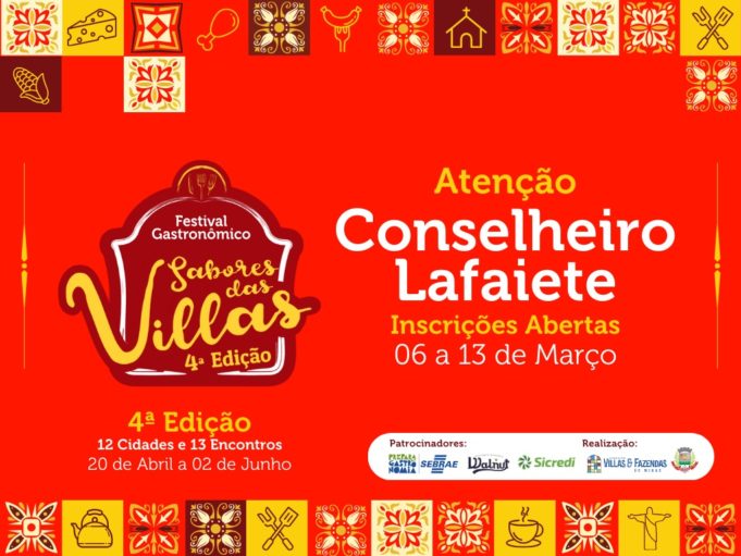 As inscrições para a 4ª edição do Festival Gastronômico “Sabores das Villas” estão abertas