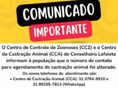 ATENÇÃO!!! Novo número para agendamento de castração animal em Conselheiro Lafaiete.