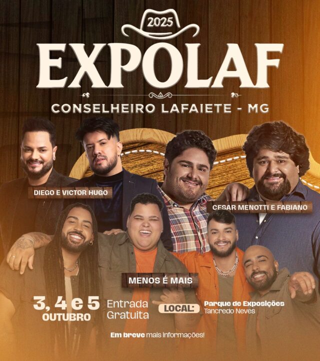 Expolaf retorna em outubro com shows nacionais e entrada gratuita