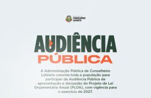 Orçamento 2027 será apresentado em audiência pública no dia 21